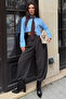 Dark Brown Pleated Pocketed Balloon Women's Pants MG2692 - 5
