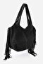 Valeria Tassel Detailed Genuine Suede Leather Bag - 2