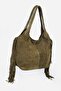 Valeria Tassel Detailed Genuine Suede Leather Bag - 2