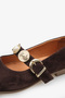 Livia Women's Genuine Leather Ballerinas - Brown Suede - 4