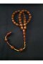 Crimped Amber Natural Stone Cube Cut System Tassel Design Prayer Beads 33 Habbeli Prayer Beads - 2