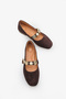 Livia Women's Genuine Leather Ballerinas - Brown Suede - 3