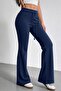 Women's Cotton High-Waist Ultra Stretchy Tie-String Wide Flared Sweatpants - 2
