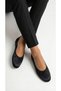 Women's Black Satin Ballerina Shoes with Bow Detail, Stylish Daily and Special Occasion Shoes, Orthopedic Lightweight - 8