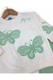 Girl Child 2-3-4-5-6 Years Old Butterfly Printed Compact Seasonal Top and Bottom Set - 4