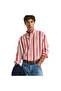 Men's Red Relaxed Fit Buttoned Collar Striped Shirt - 4