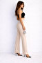 Black High Waist Ribbed Stitch Shaping Palazzo Women's Pants - 3