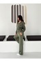 Women's Modal Fabric Satin Garnished Hooded Wide Leg Tracksuit Set - 2