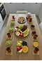 15-Piece Bamboo Presentation Set: 6 Snack Bowls, 6 Tea Plates, 2 Compartment Plates, Glass Teapot, Rotating Presentation Tray - 4