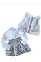 Laura Baby Plaid Plush Vest Shorts Skirt 3 Piece Baby Girl Child Top and Bottom Set - 3