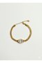 Women's Oval Stone Gold Color Steel Bracelet Gift - 2