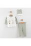 100% Cotton 3-Piece Newborn Baby Hospital Take-Home Set - 2