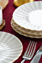 Derya 6 Piece Gold Gilded Porcelain Cake Plate - 7