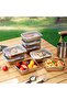 5-Piece Stainless Steel Lunch Box Set with Transparent Lids – Food Prep and Storage Containers, Su - 4