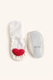 Çarık Socks Genuine Leather Non-Slip Sole Heart Plush Toy Booties - 4
