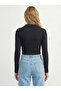 Women's Black Soft Textured Polo Collar Blouse Nj88 - 3