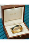 Gold Color Black Thick Stripe Steel Handcuff Bracelet - 2