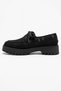 Women's Black Suede Lace-Up Thick Sole Casual Shoes – Chunky Platform Casual Model - 2