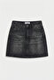 Women's Dark Smoked 2S6-1 Straight Fit 100% Cotton Mini Denim Skirt - 5