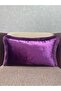 Exclusive Imported Atlas Purple Color Tasseled Throw Pillow Cover 30X50 cm