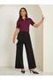 Burgundy Embellished Collar Polo T-Shirt - 2