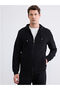 Modanova Sezon Black Hooded Men's Zippered Sweatshirt - 4