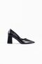 Black Skin Women's Heeled Shoes Bp08Ms16A - 3