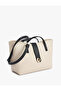 Faux Leather Tote Bag with Metal Accessories Handle - 4