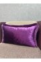 Exclusive Imported Atlas Purple Color Tasseled Throw Pillow Cover 30X50 cm - 3