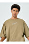 Men Khaki Graphic Print Boxy Fit T-Shirt - 3