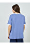 Blue Longline Contrast Trim T-Shirt - 5