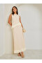 Beige Sleeveless Top with Fringe Detail - 2