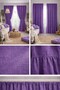 Natural Vintage Purple Linen Curtain with Ruffles at the Bottom (Width X Length)-Single Panel-Without Pleats