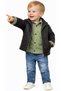 Boys' Stylish Three-Piece Green Color Set with Quilted Coat, Long Sleeve Shirt and Jeans - 5