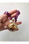 Women's Purple Color Imported Batik Beaded Bone Sun Necklace - 6