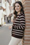 Striped Hijab N3294 Brown - 3