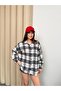 Plaid Patterned Melton Flannel Shirt - 6