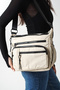 Estella Laurent Light Beige Women's Multi-Compartment Waterproof Crinkle Daily Crossbody Bag - 3