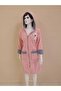 Wellsoft Hooded Bathrobe with Zipper Pockets and Fixed Belt Detail - 5