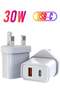 White 30W GaN Fast Charger: Dual-Port Solution for Phones, Tablets, and Laptops