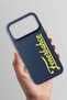 iPhone 17 Pro Max Compatible Handwritten Navy Blue Silicone Licensed Phone Case - 3