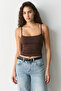 Bitter Brown Adjustable Buckle Strap Women's Tank Top Mg2676