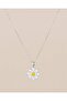 Daisy White Enameled Daisy Steel Necklace - 4