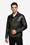 Classic Denim Lined Genuine Leather Jacket