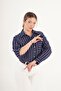 Striped Navy Blue Shirt with Pocket Detail