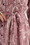 Flowy Dress with Shawl Pattern and Belt 2029 - 7