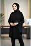 Comfortable Cut Seasonal Tunic, Does Not Show under Clothes, Plus Size Tunic, Mother's Tunic 8766-A01 Black - 2