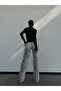 High-Waisted Snake Skin Patterned Wide-Leg Denim Trousers - Eye-Catching Snake Skin Jeans - 3