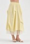 Women's Long Skirt with Tulle Fabric Detail and Elastic Waist Design - 2