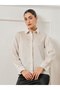 Women Off-White Embellished Satin Shirt - 4